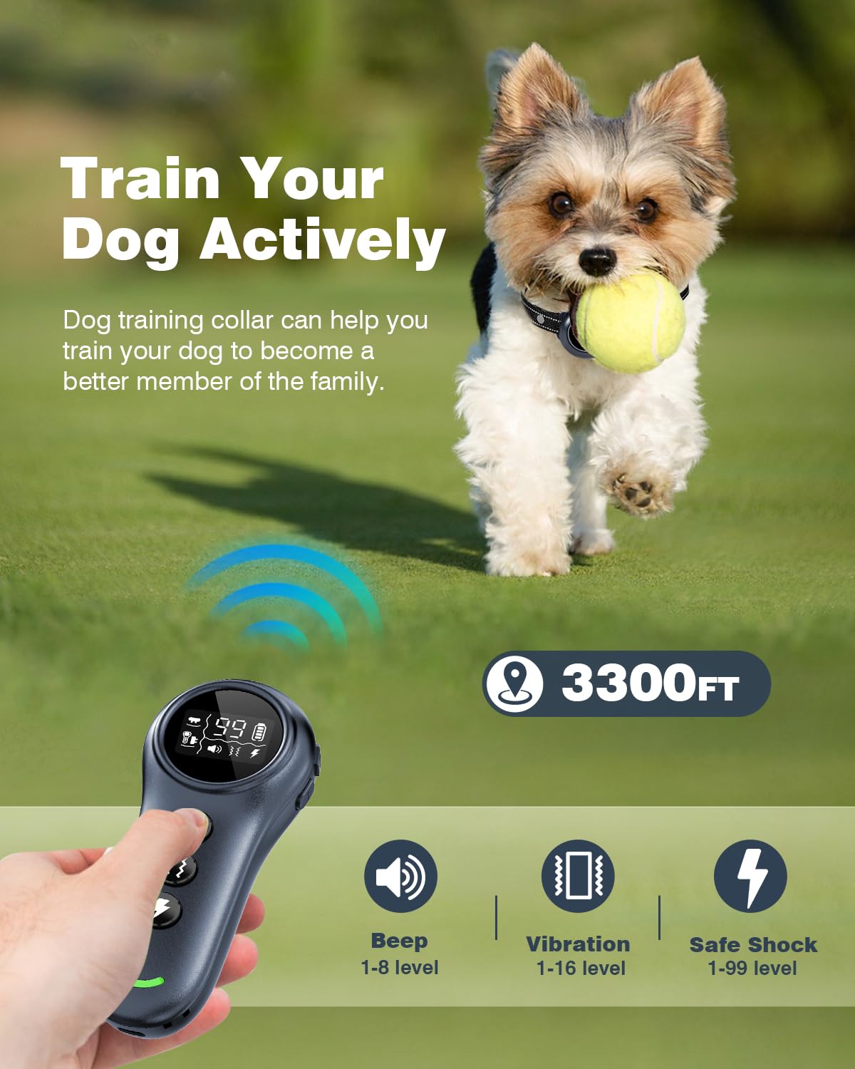 2-in-1 Dog Shock Collar & Dog Bark Collar IP67 Waterproof X715476