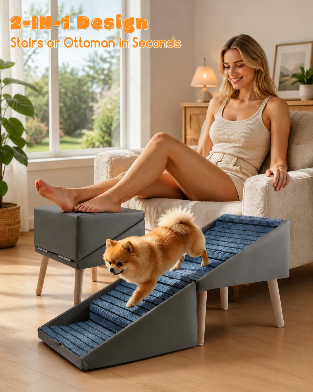 Foldable 4 Steps Non-Slip Pet Stairs Z3422