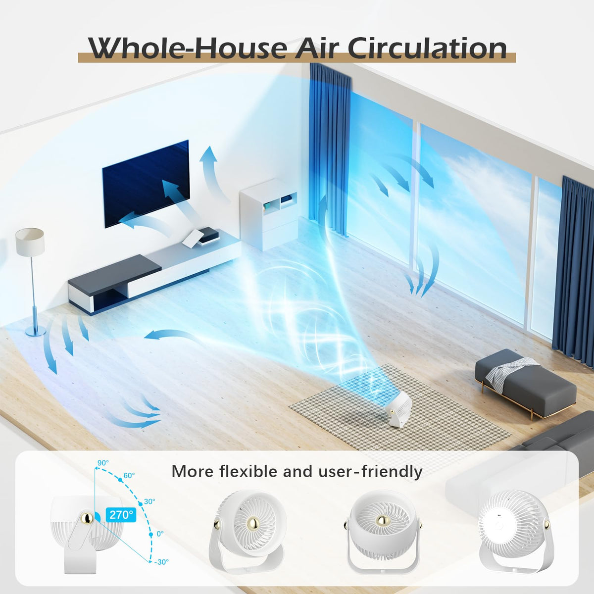 Portable Rechargeable 8 Inch Desk Fan K250649