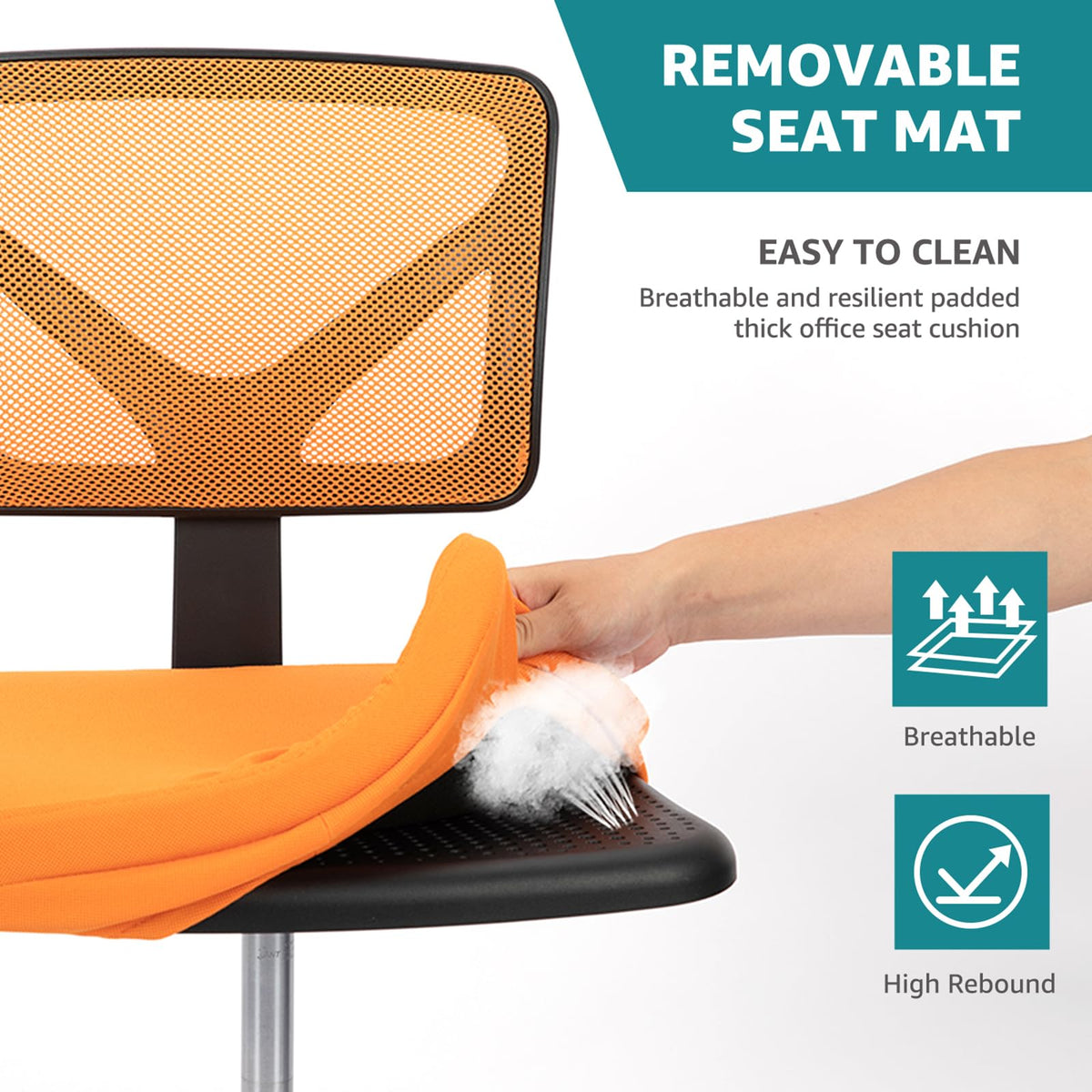 Armless Ergonomic Home Office Chair U156