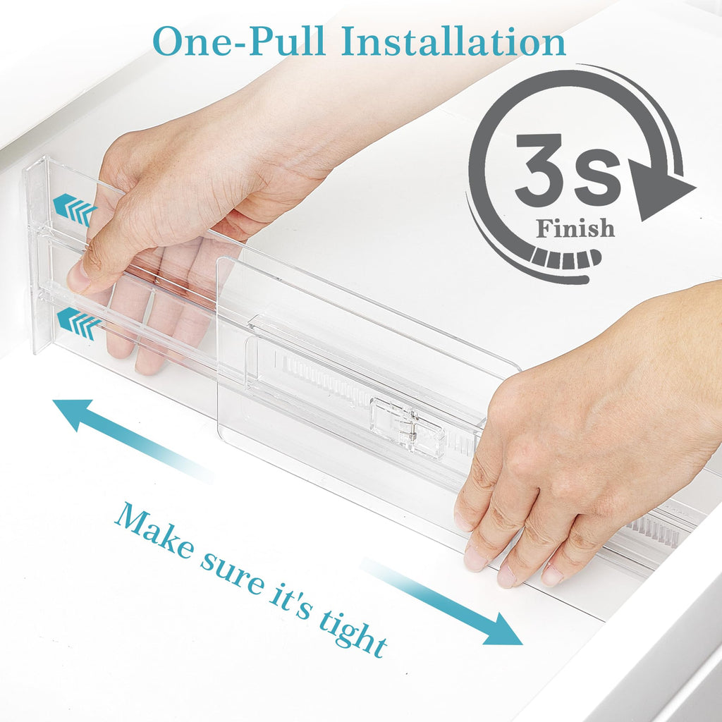 12 Pack Adjustable Clear Plastic Drawer Dividers X551362