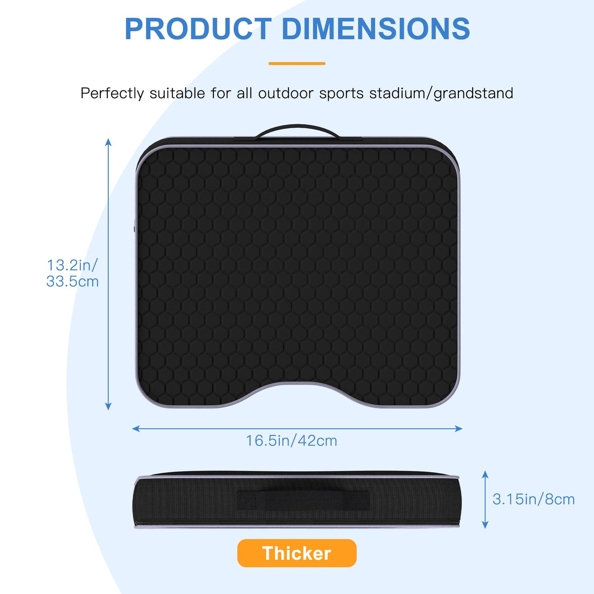 2 Pack Extra Thick Portable Bleacher Seat Cushions with Memory Foam M264893