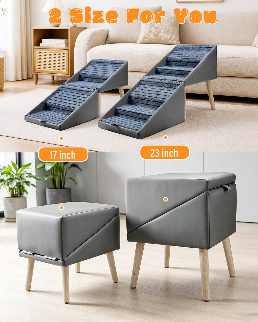 Foldable 4 Steps Non-Slip Pet Stairs Z3422