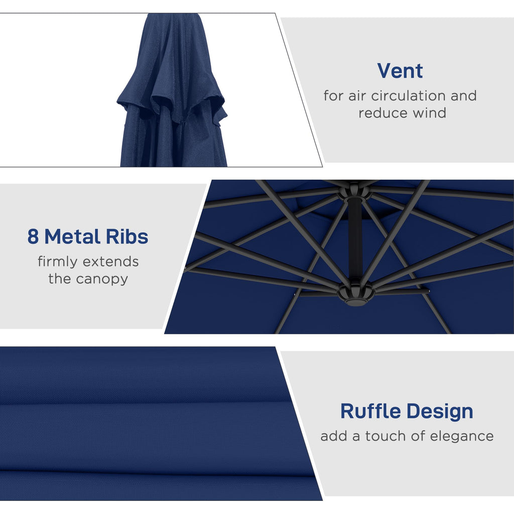 10' Cantilever Tilt Offset Patio Umbrella L4999