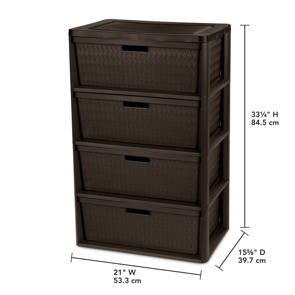 Brown 4 Drawer Plastic Storage Organizer X62477