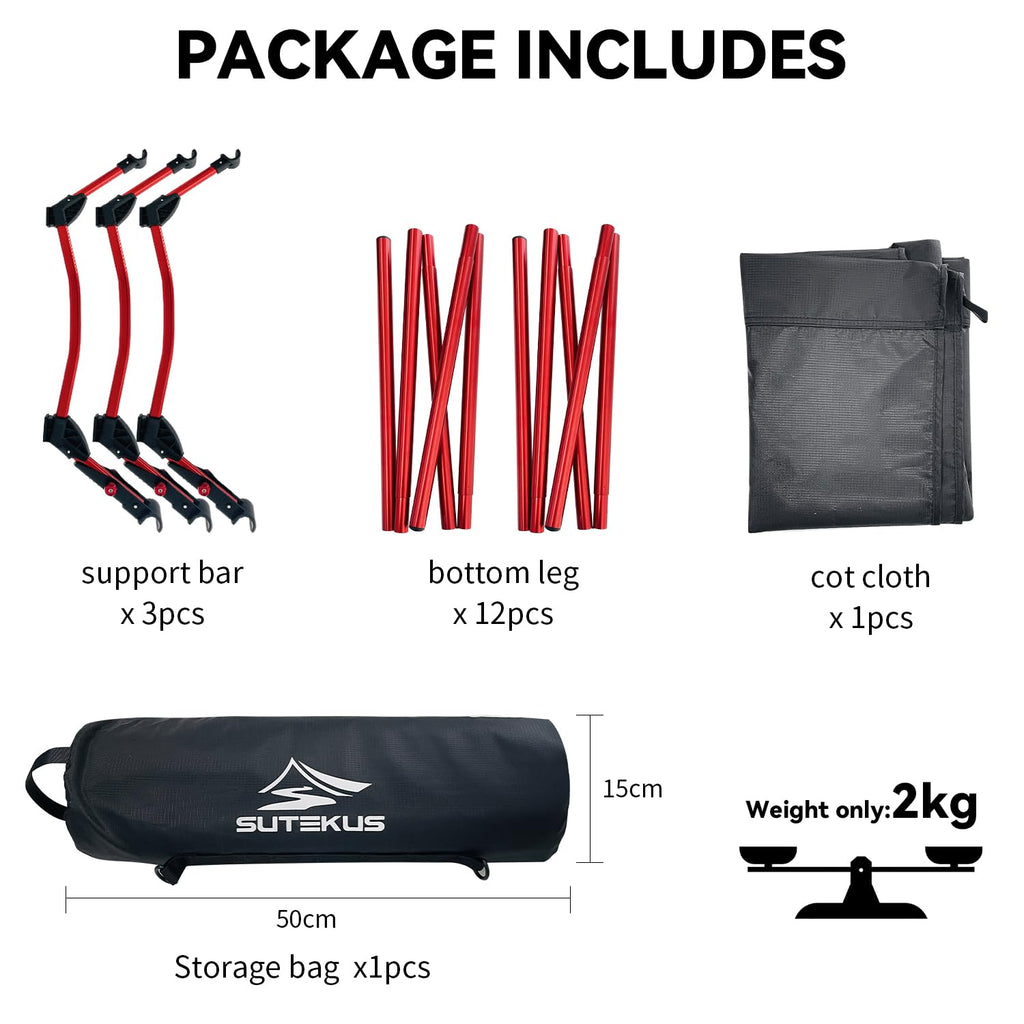 Portable Camping Cot Black Q139