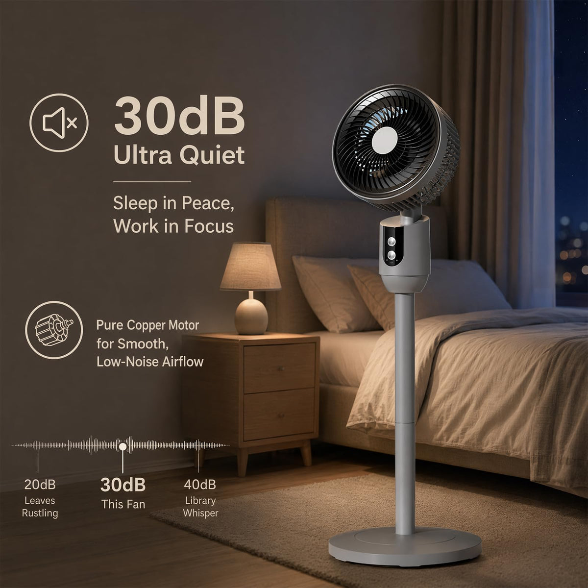 Super Quiet Adjustable Pedestal Fan S5732