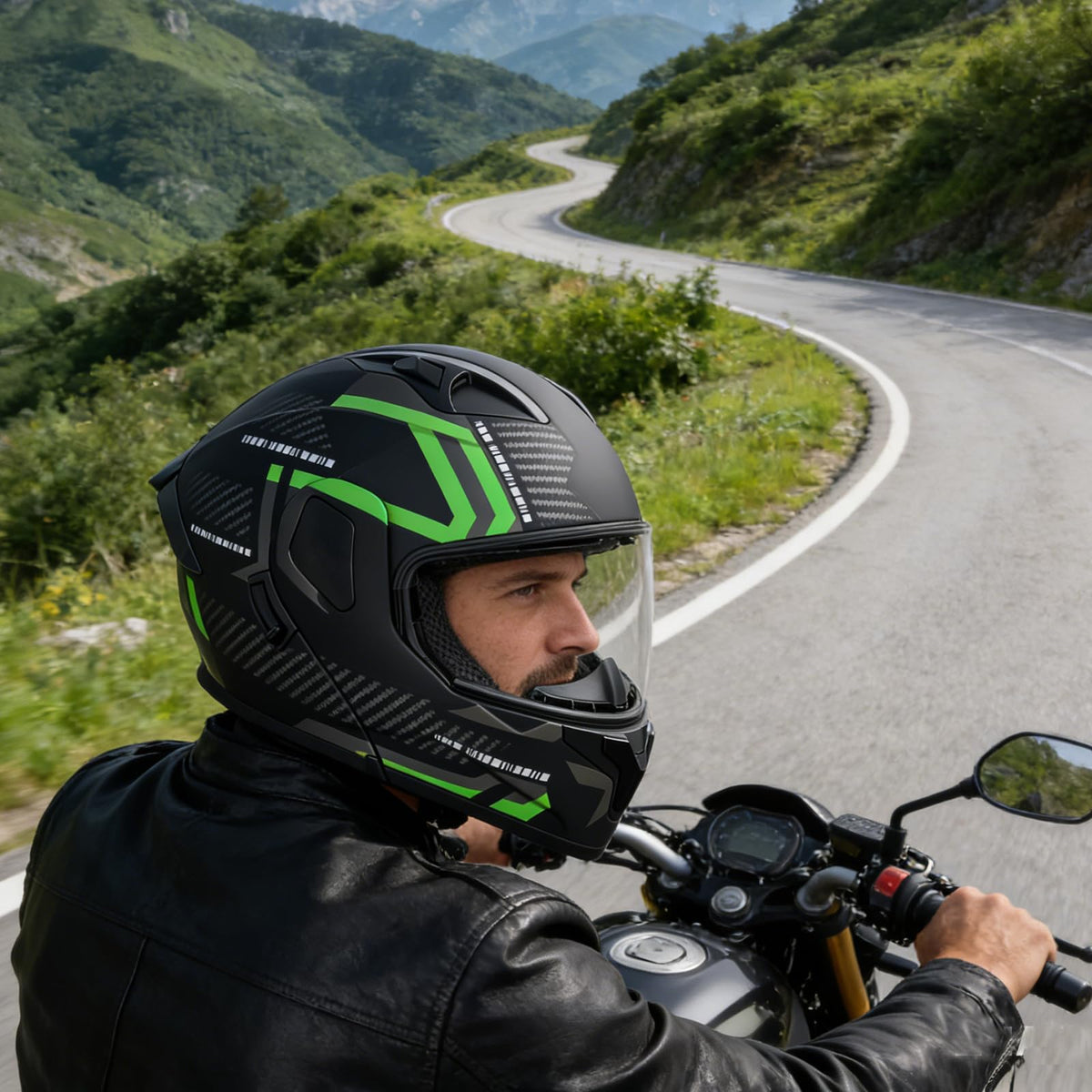 Flip-Up Full Face Motorcycle Helmet J57881