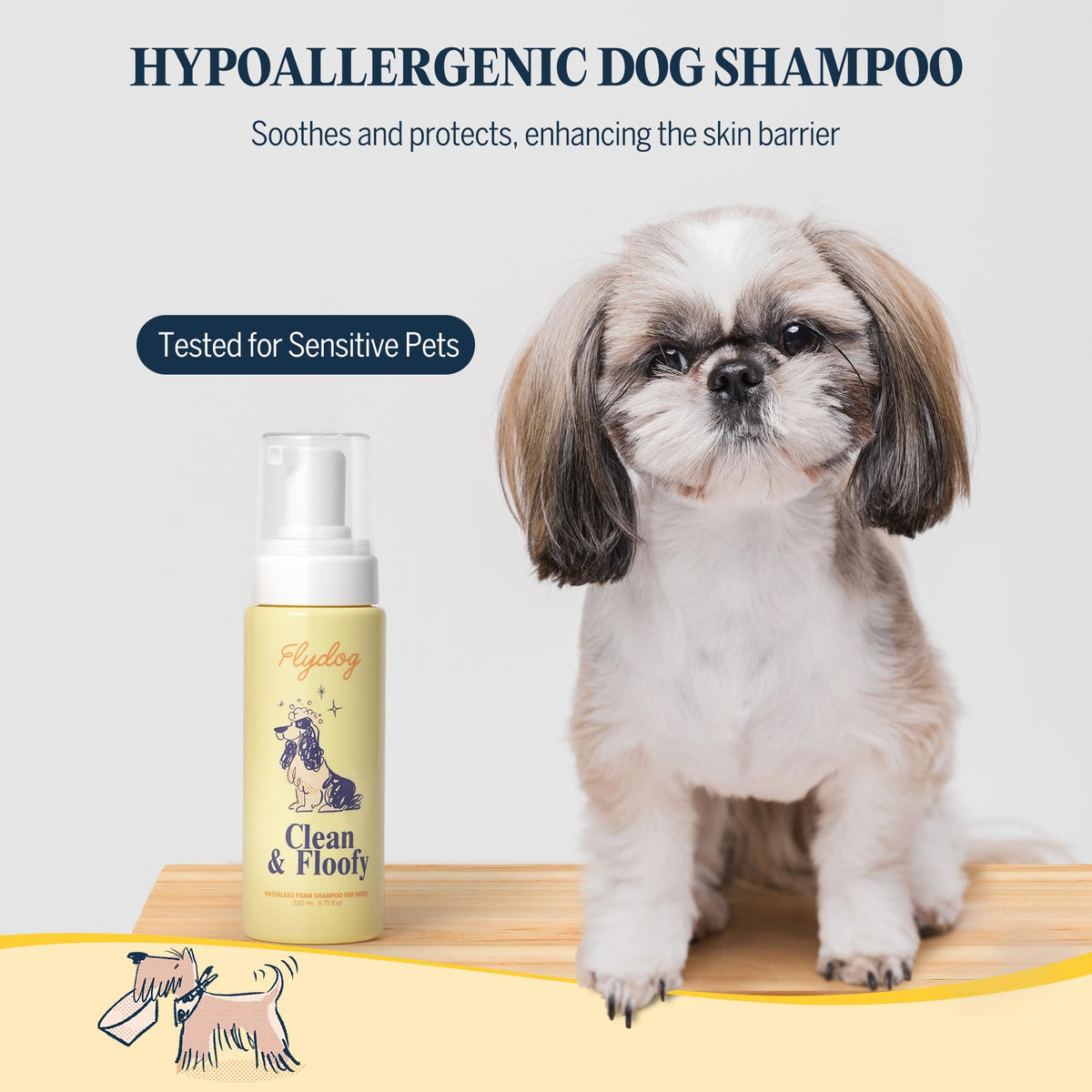 Dry Dog Shampoo with Glove No Rinse Spray Foam P16708