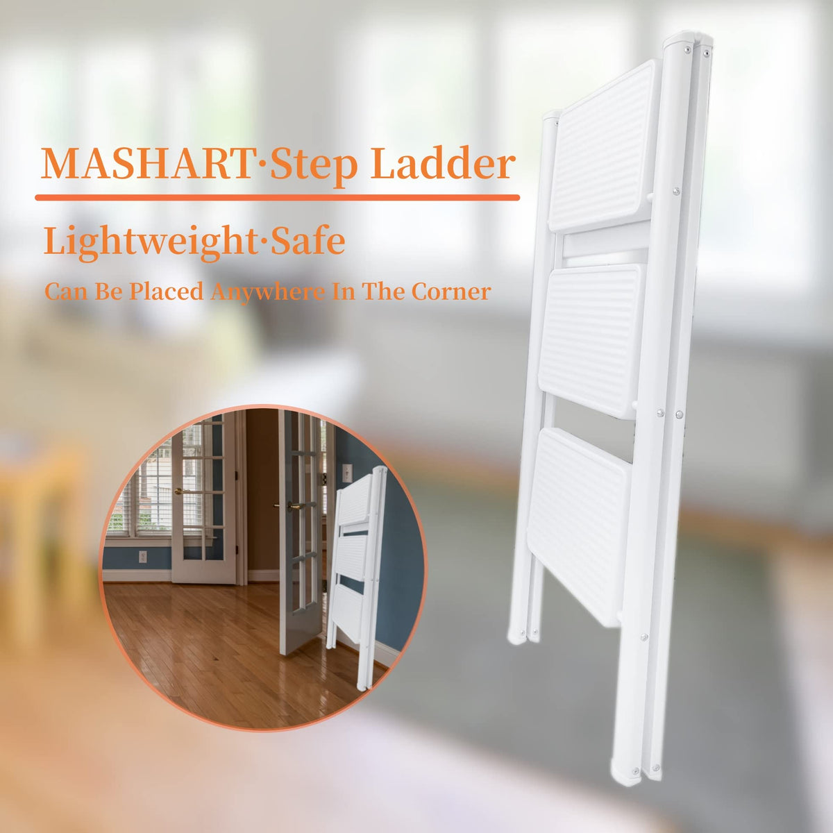 Folding 3 Step Stool with Anti-Slip Pedal Z4645