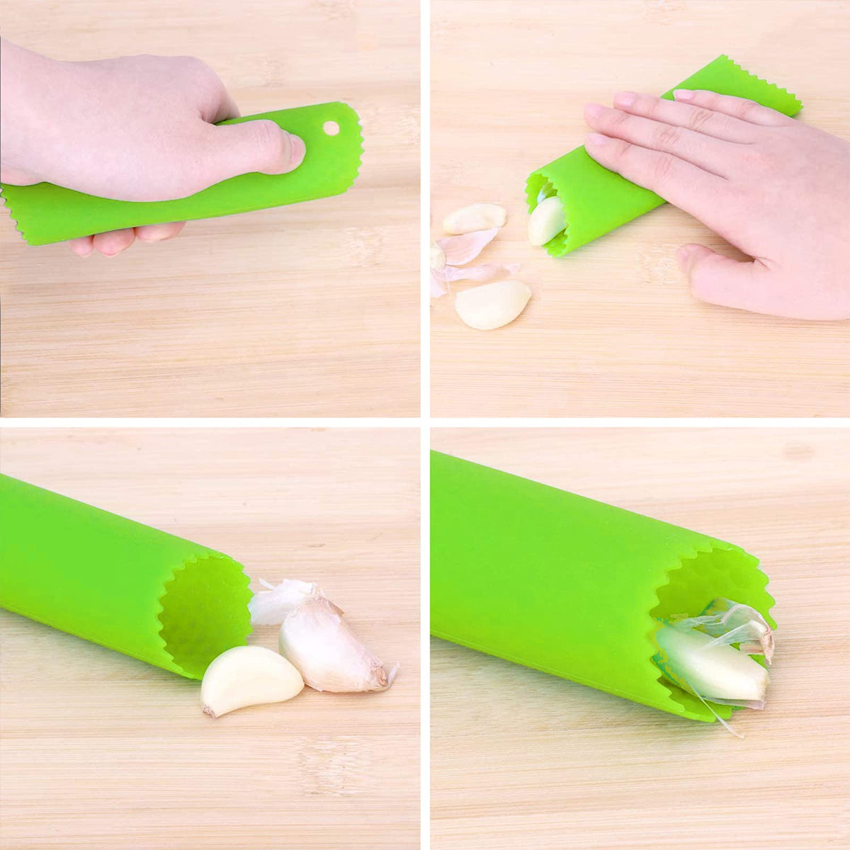 Stainless Steel Garlic Press Rocker with Silicone Peeler N39434