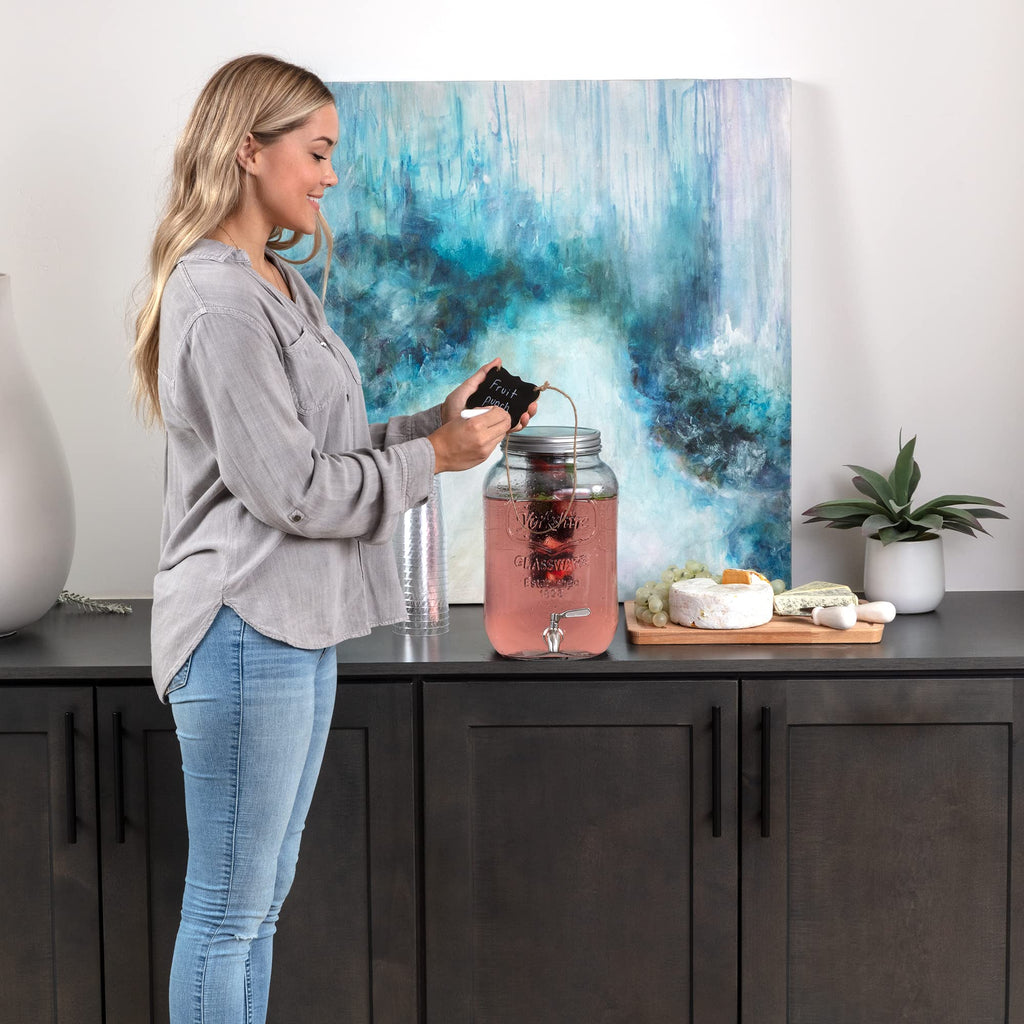 2-Gallon Glass Drink Dispenser with Spigot T1487