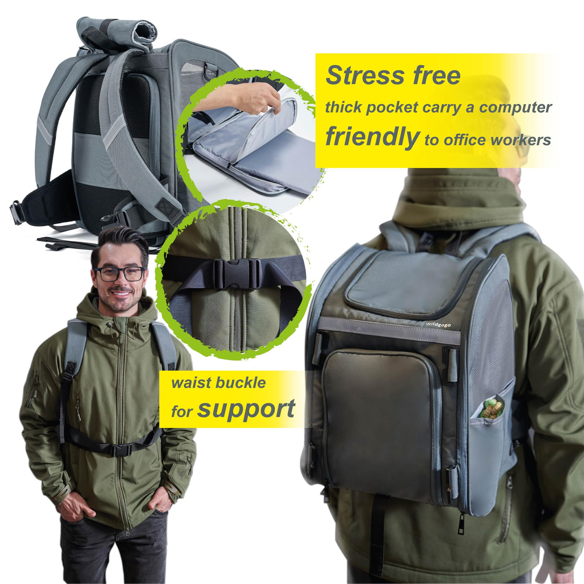 Expandable Foldable Pet Carrier Backpack N34365