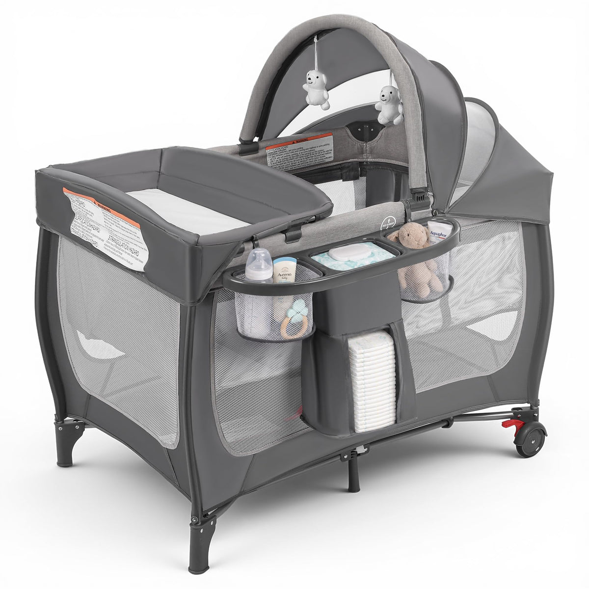 4-in-1 Pack and Play with Bassinet, Gray A937990