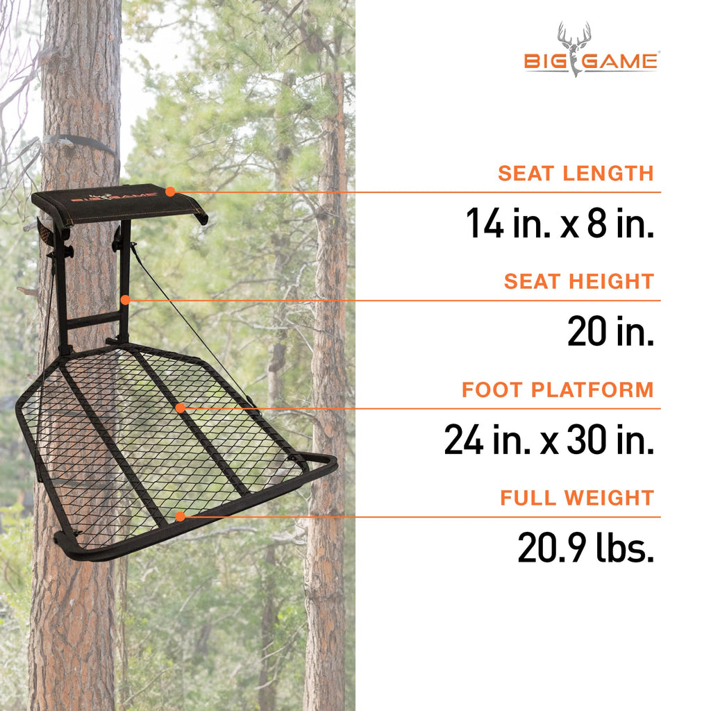 Steel Hang-On Treestand with Flip-Back Seat and Climbing Sticks H8101