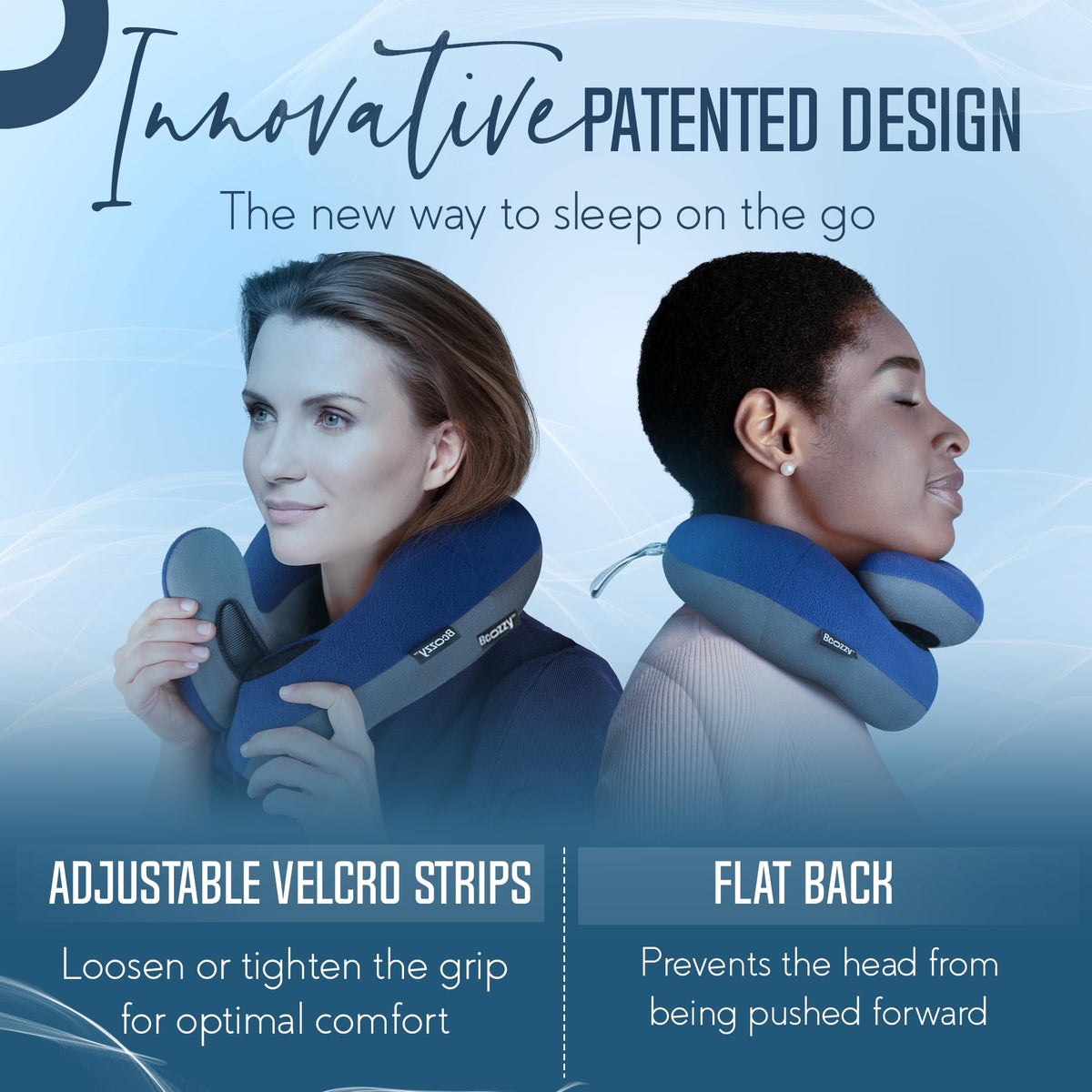 Soft Adjustable Travel Neck Pillow with Carry Bag I184376