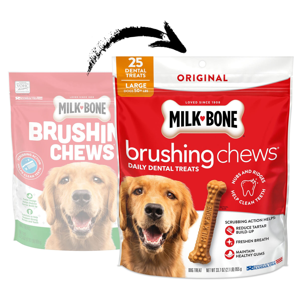 Large Daily Dental Dog Chews 33.7 oz Bag E1405