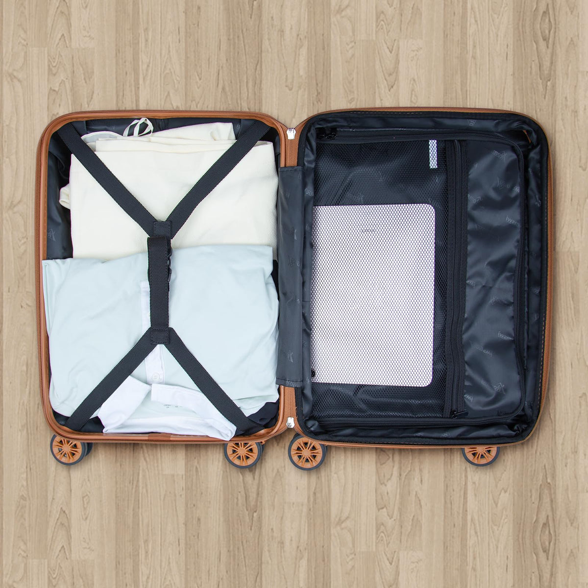 Expandable 21" Carry On Hardshell Luggage with Spinner Wheels, White R76852