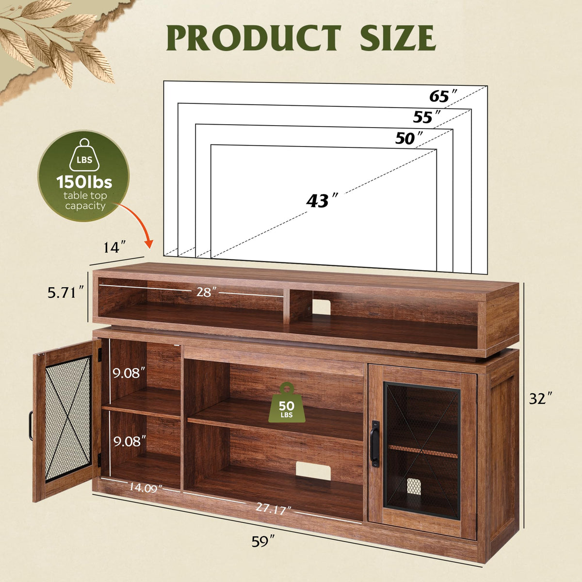 Brown TV Stand with LED R5663