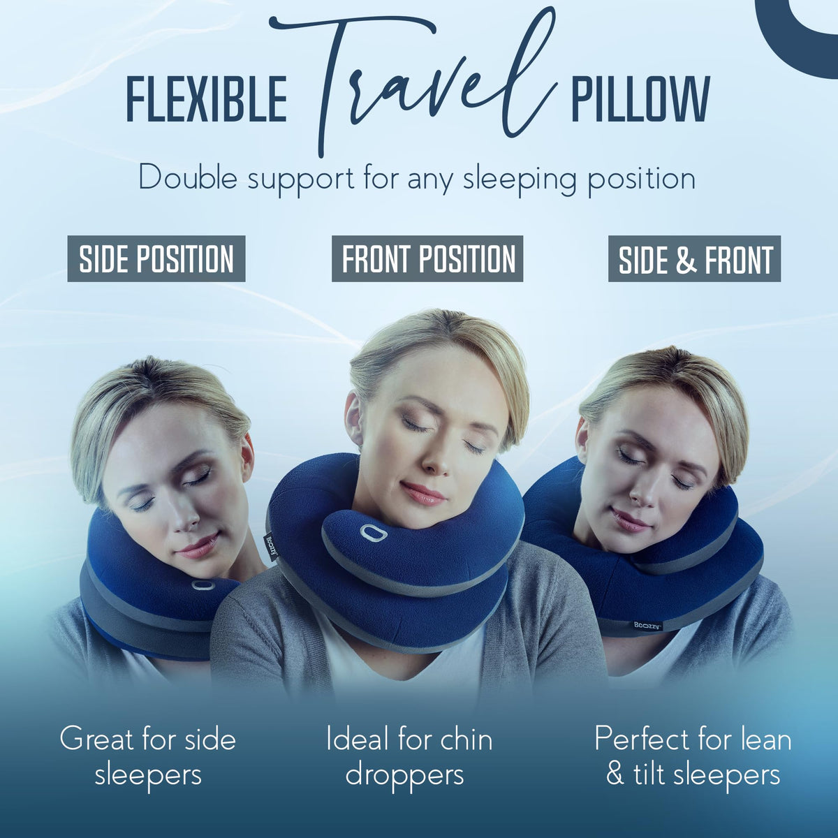 Soft Adjustable Travel Neck Pillow with Carry Bag I184376