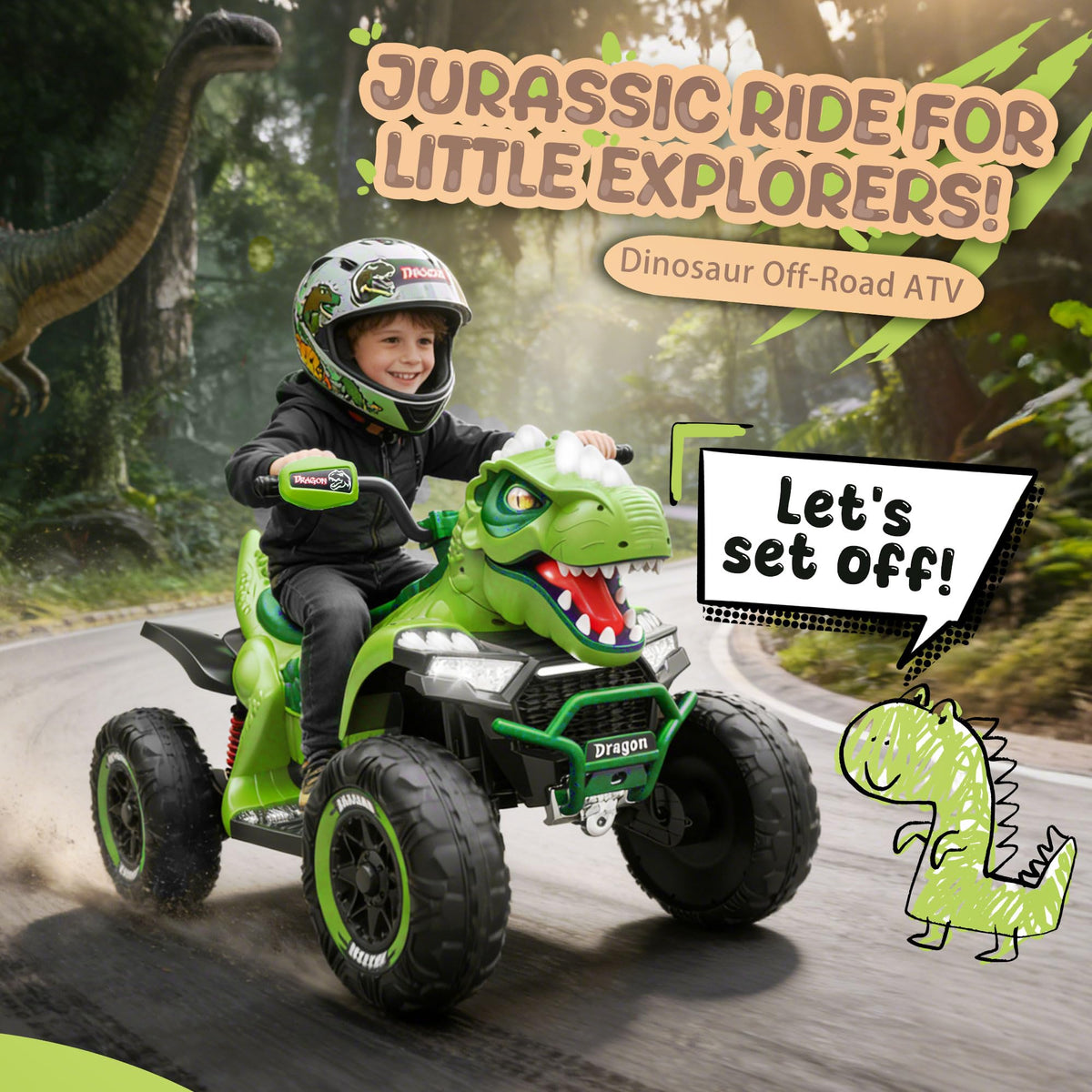 24V 2-Seater Ride on ATV with Parental Control B832