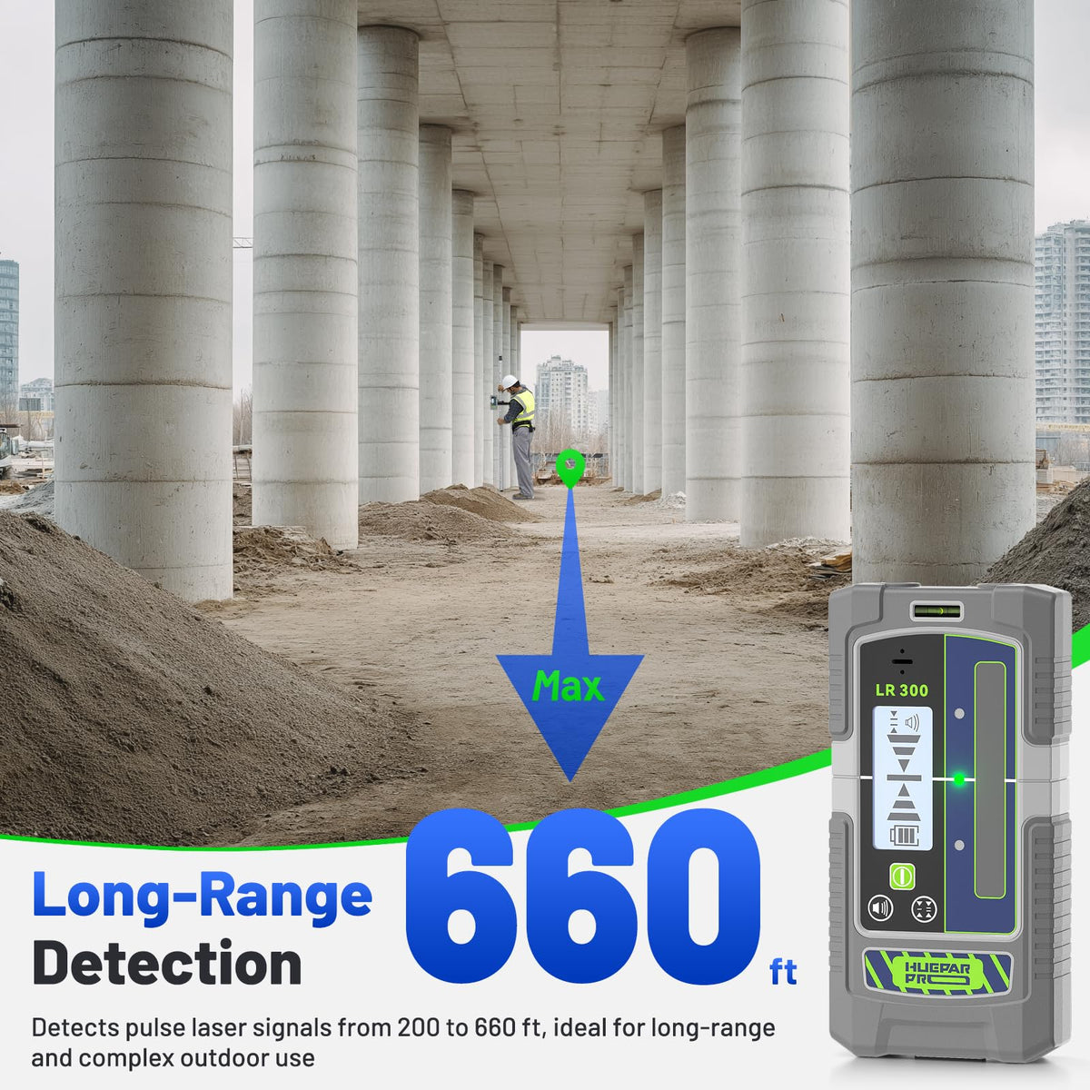 LCD LED Laser Detector Green Red Beams Outdoor IP65 Magnet Clamp M701025
