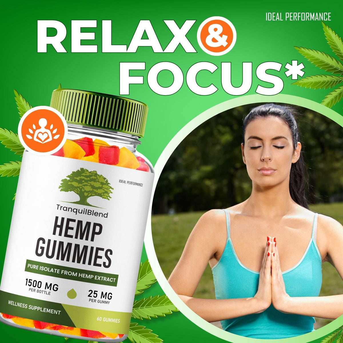 60 Gummies Hemp Gummies with Hemp Seeds Organic Extract M7274