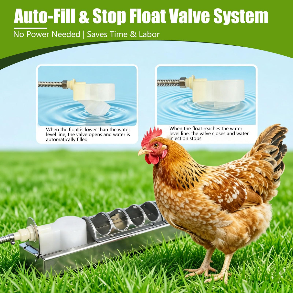Automatic Stainless Steel Poultry Waterer I762