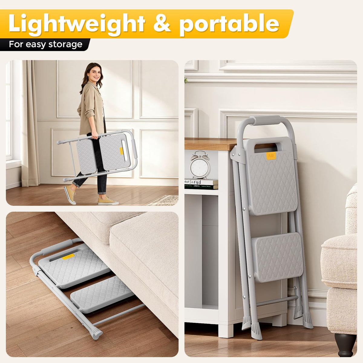 2 Step Folding Steel Ladder with Handrails S2664