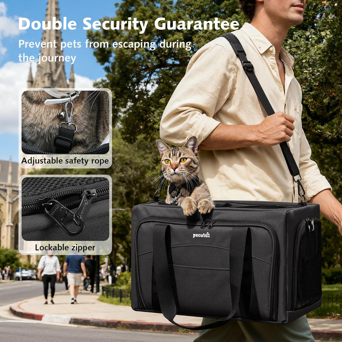 Expandable Dark Gray Cat Carrier C2283