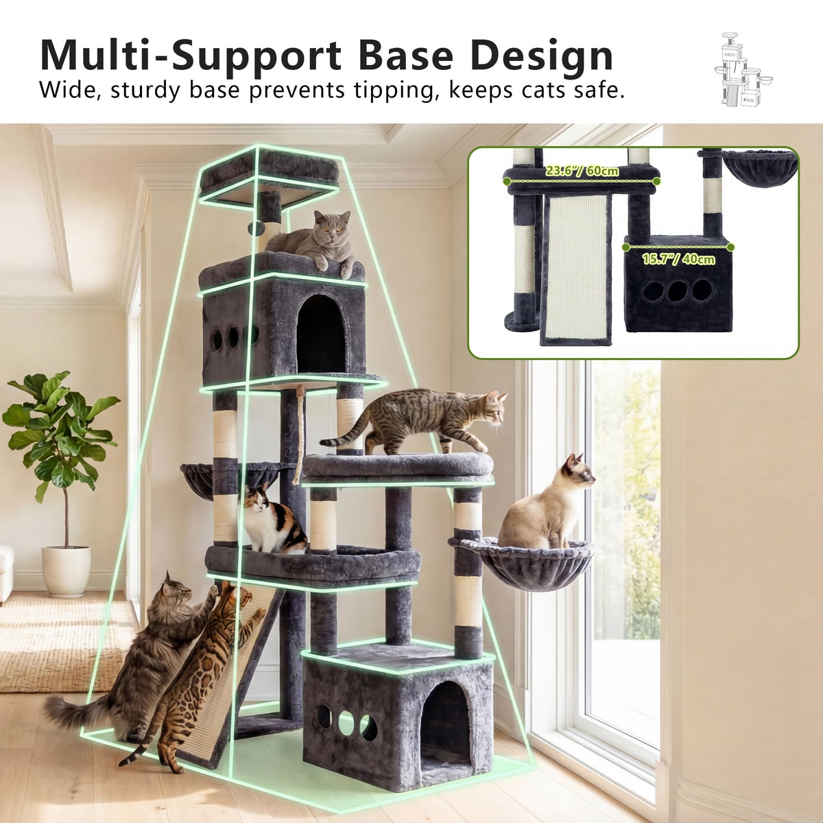 72.4-Inch Anti-Tip Cat Tree F62371