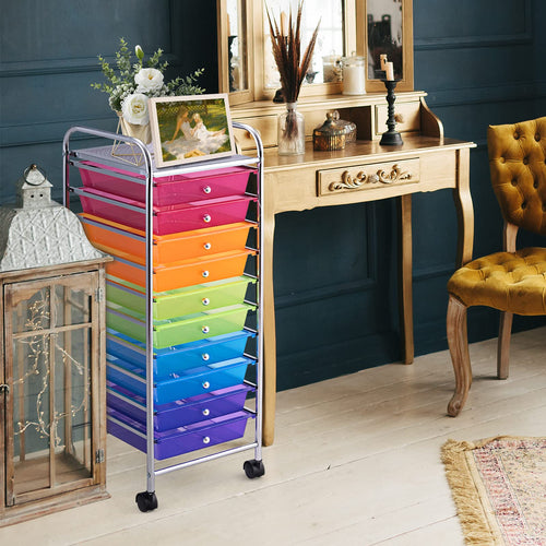 10 Drawer Rolling Storage Cart with Wheels F927