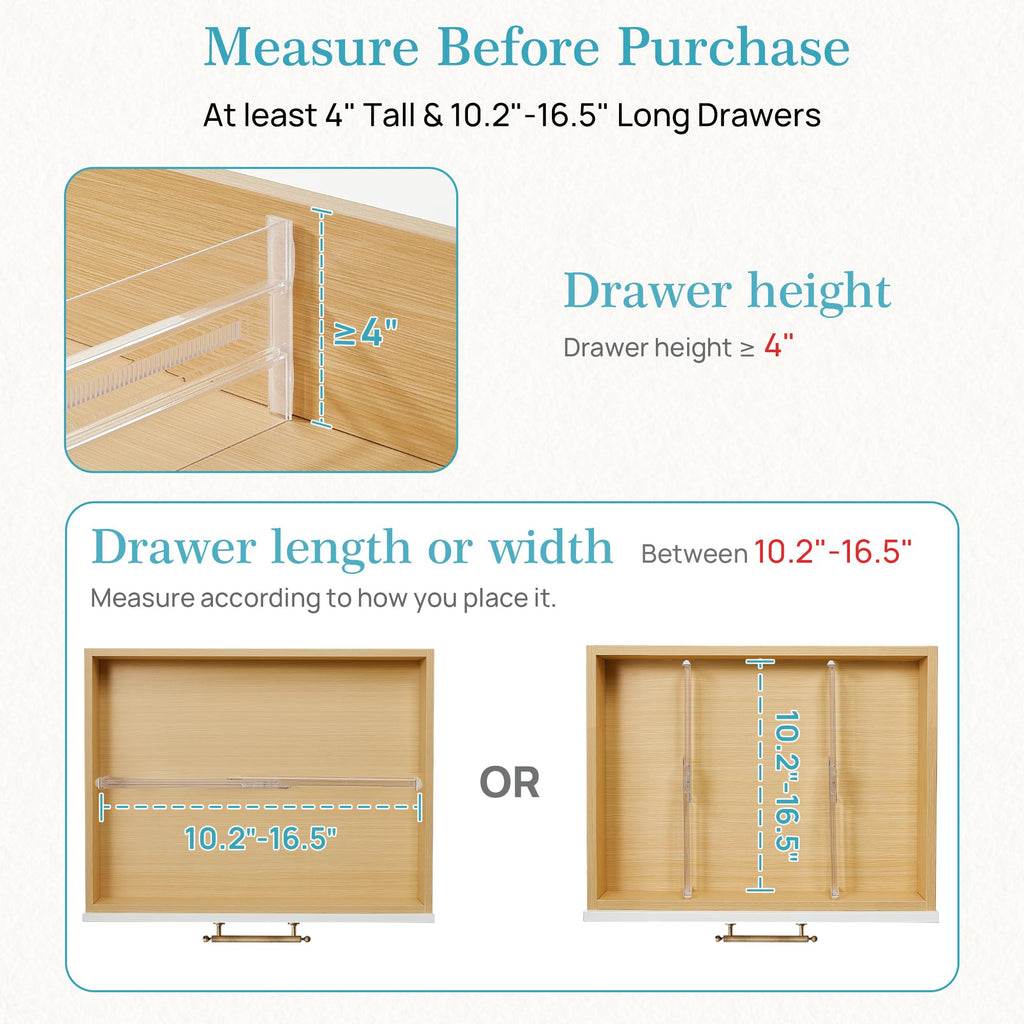 12 Pack Adjustable Clear Plastic Drawer Dividers X551362