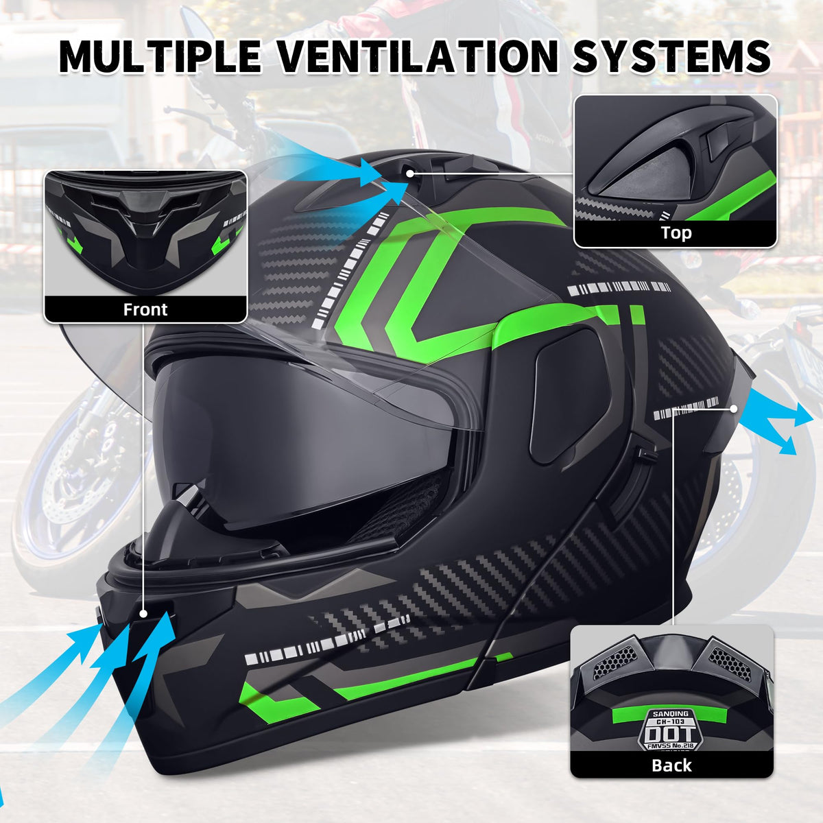 Flip-Up Full Face Motorcycle Helmet J57881