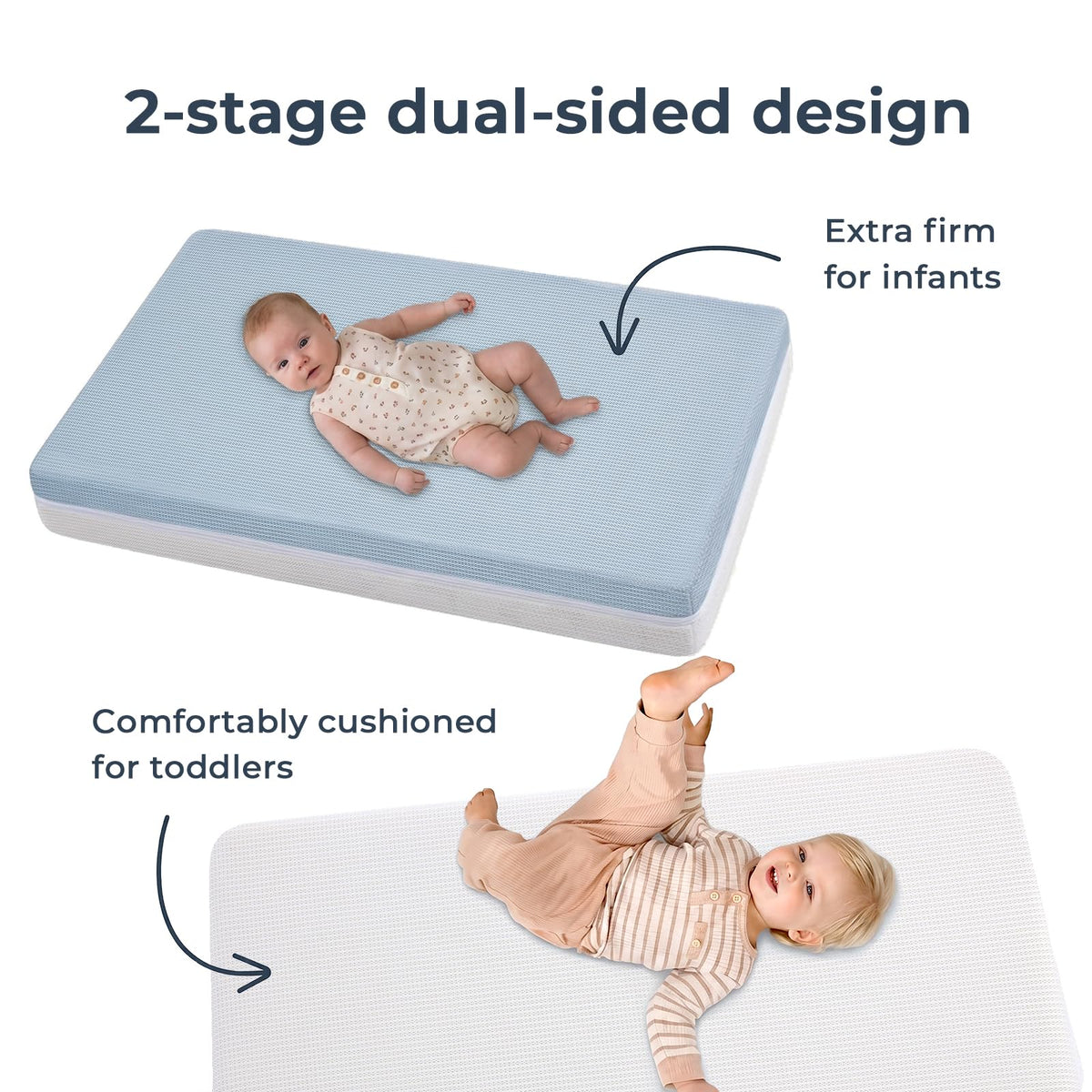 2-Sided Mini Crib Mattress 38"x24"x4" M487