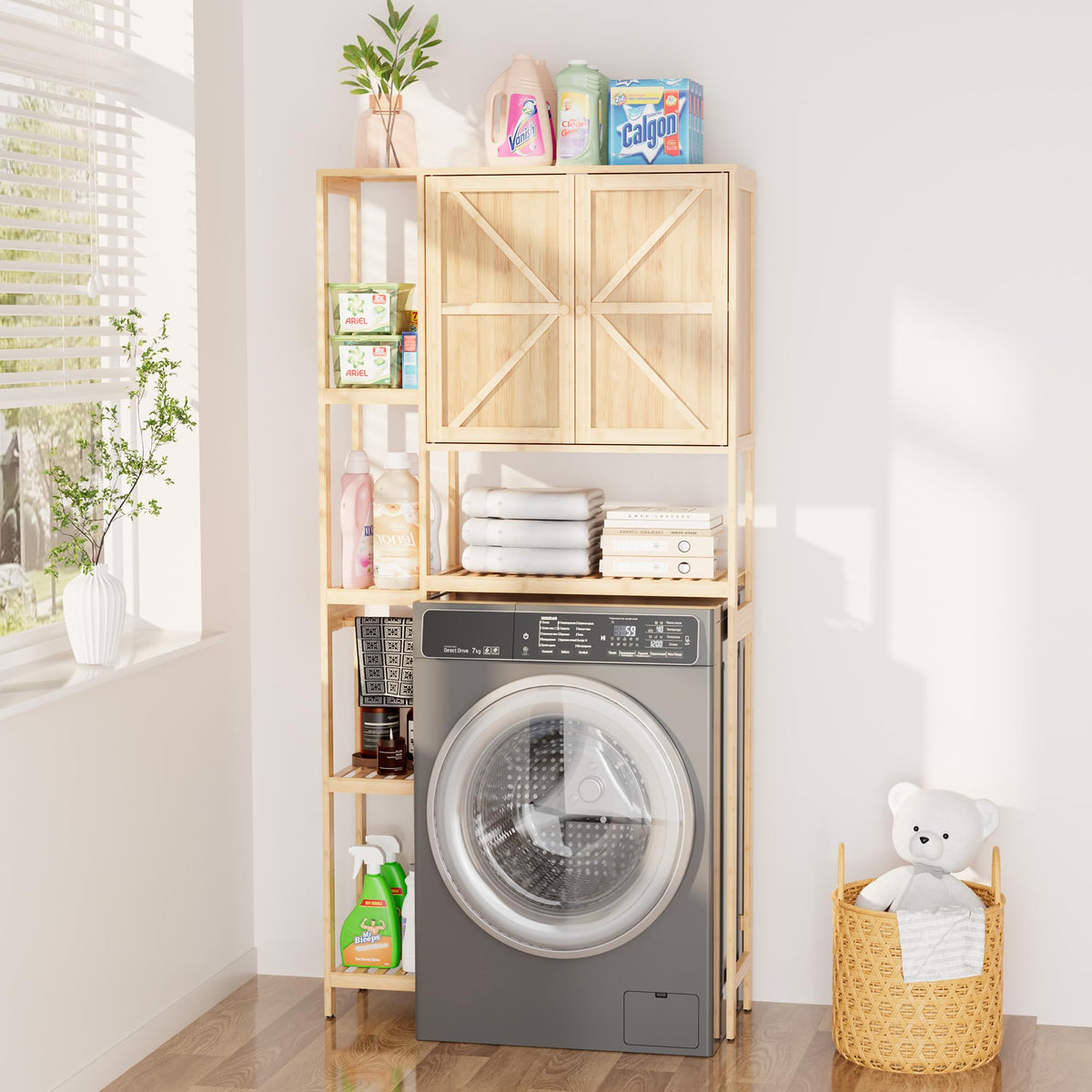 Bamboo Over-the-Toilet Storage Cabinet with Shelves L9842