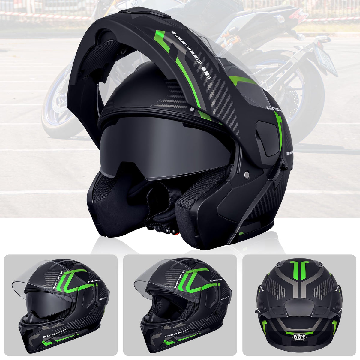 Flip-Up Full Face Motorcycle Helmet J57881
