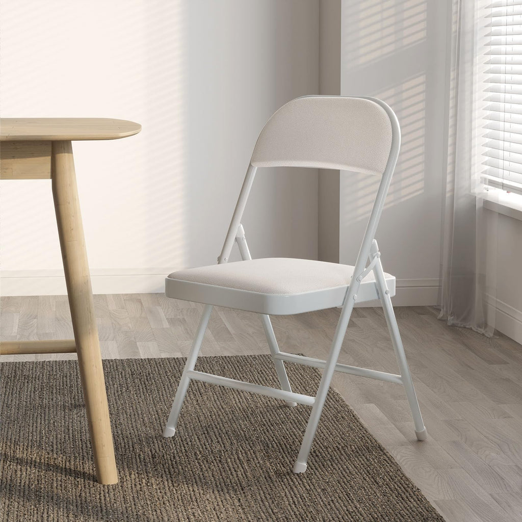 White Vinyl Padded Folding Chairs 4 Pack X6275