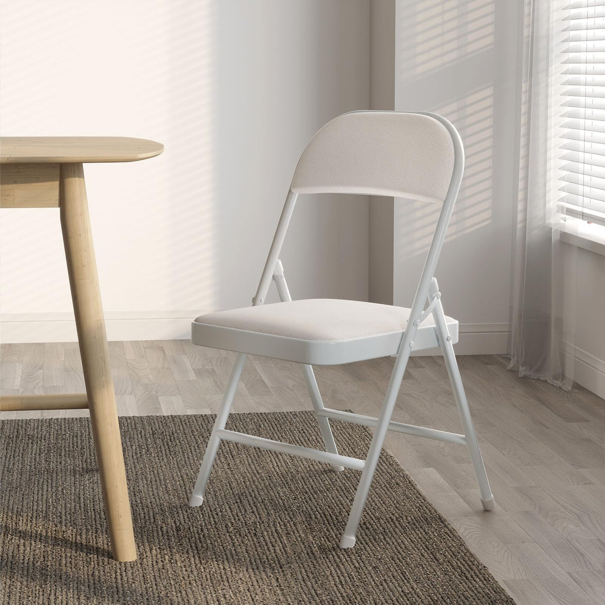 White Vinyl Padded Folding Chairs 4 Pack X6275