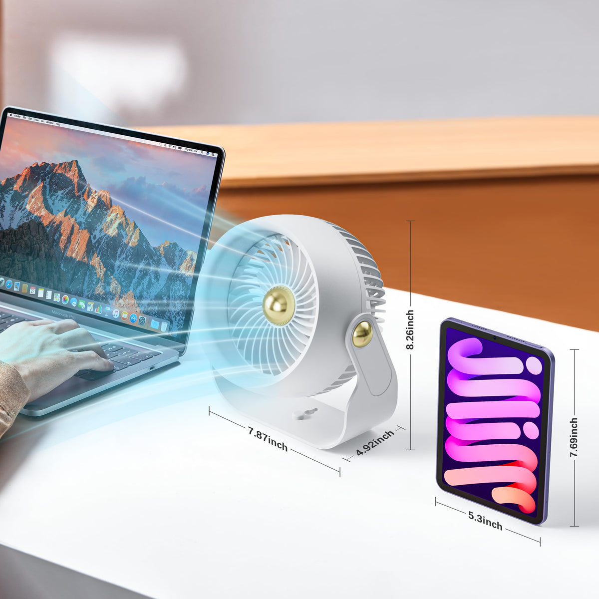 Portable Rechargeable 8 Inch Desk Fan K250649