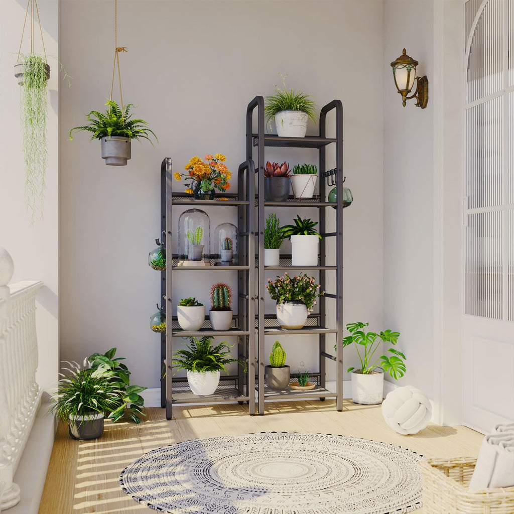 5 Tier Black Metal Bookshelf O89646