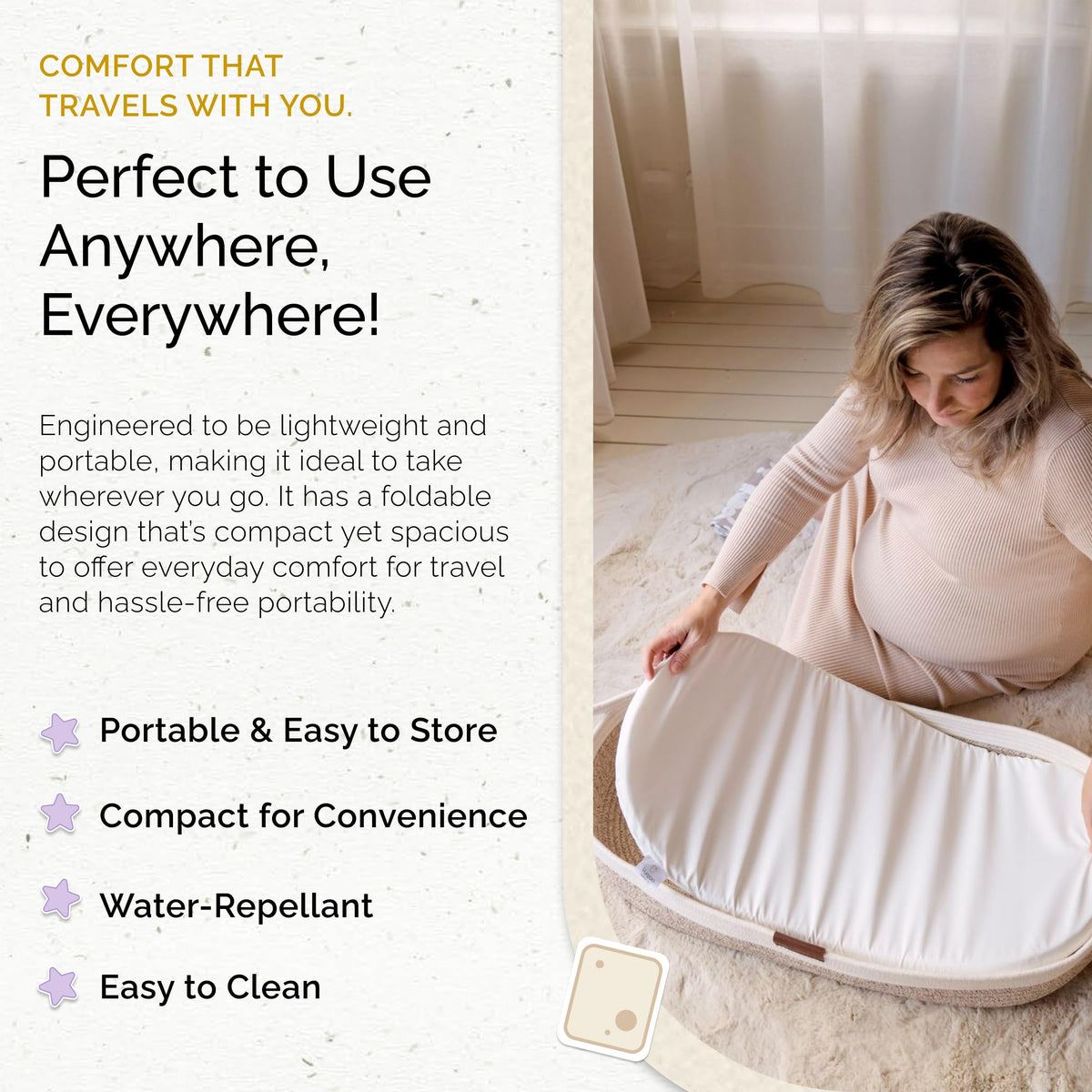 Foldable Baby Changing Pad 29” x 15” Waterproof Ultra Soft C530