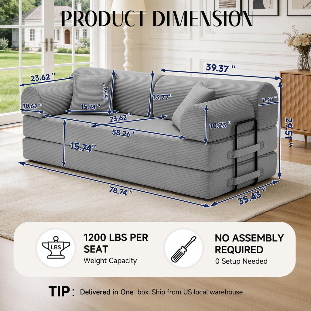 Convertible Sofa Bed with High Back P8387