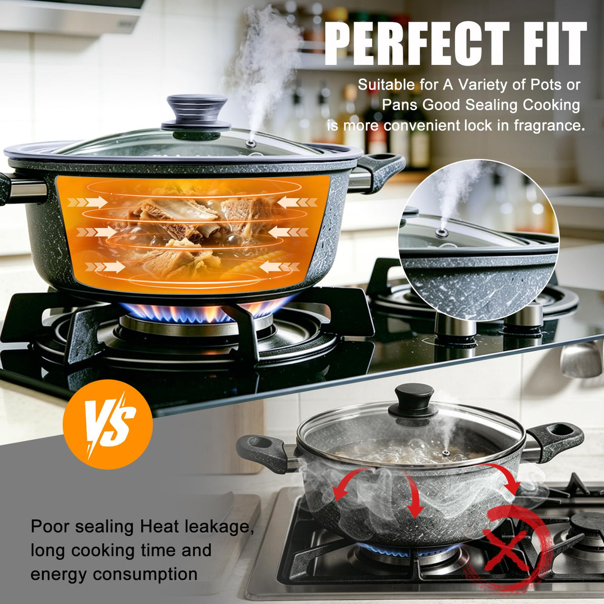 Tempered Glass Universal Lid for Pots, Pans and Skillets M262