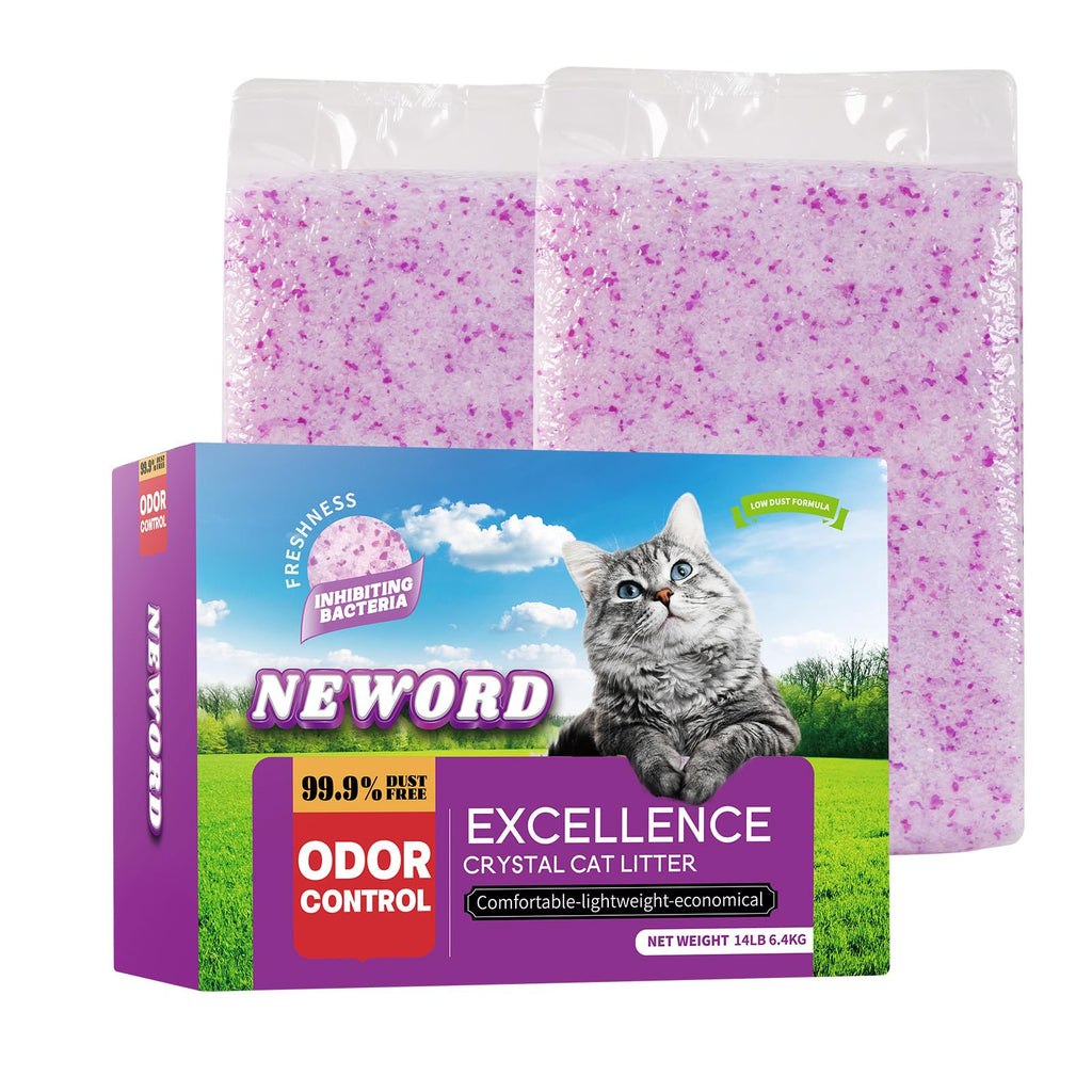 Lightly Scented Cat Litter 14 lbs Low Tracking Dust-Free Purple Silica Gel O717901