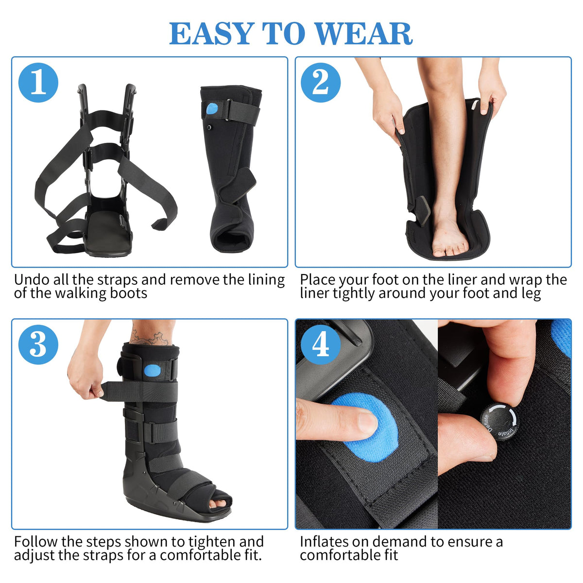 Tall Fracture Walking Boot with Air Bladders G736