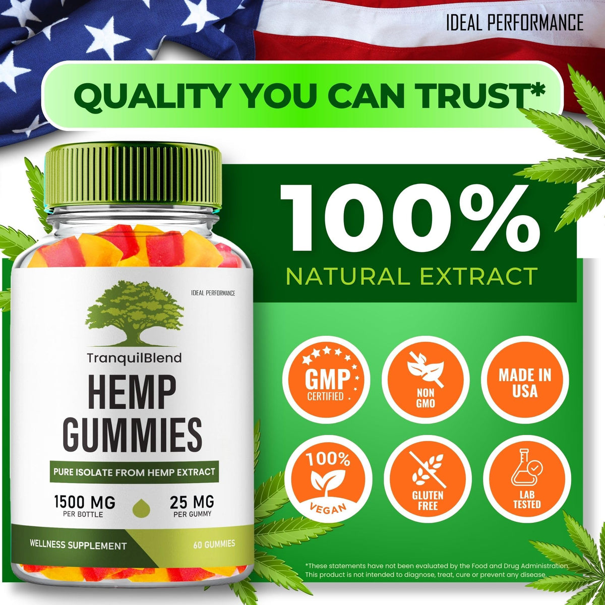 60 Gummies Hemp Gummies with Hemp Seeds Organic Extract M7274