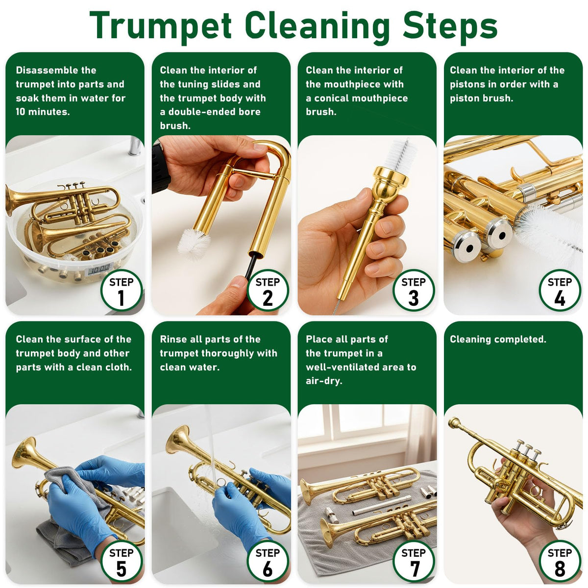 12pcs Trumpet Cleaning Kit T580528