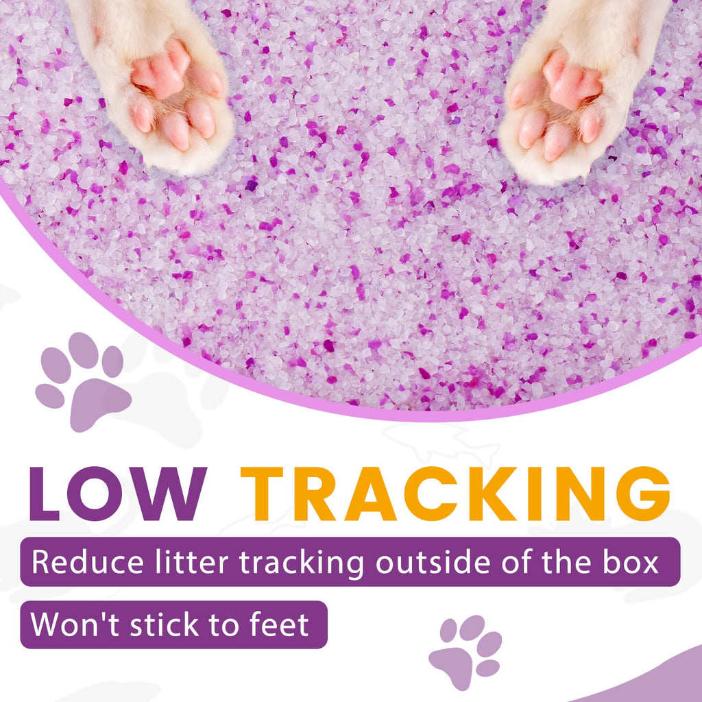 Lightly Scented Cat Litter 14 lbs Low Tracking Dust-Free Purple Silica Gel O717901