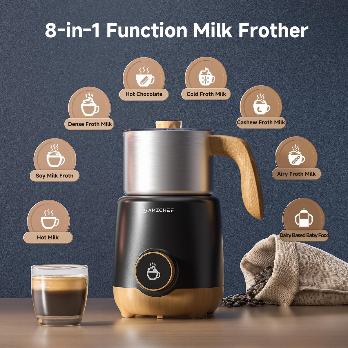 8-in-1 Milk Frother and Steamer R9327